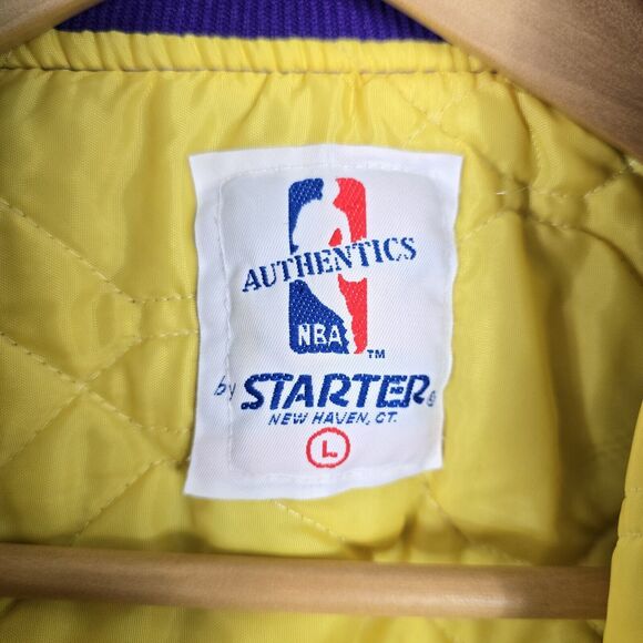 Vtg 80's Los Angeles Lakers Satin Starter Jacket Size Large W/ Anti-Gang Patches - Picture 10 of 14